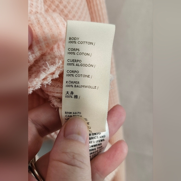 We The Free Close to You Top Womens Medium Light Peach Waffle Knit Lounge - Picture 7 of 7